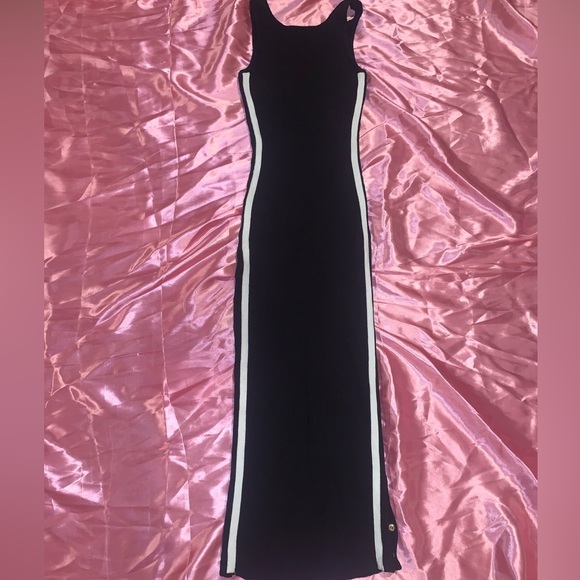 Black Ribbed Button Down Dress - Picture 2 of 5